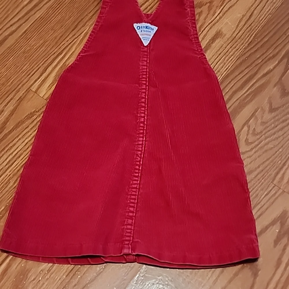 Y2k Oshkosh B’Gosh‎ vestbak corduroy overall dress 2t vgt red